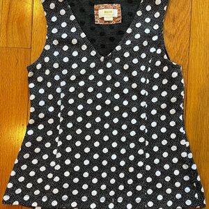 Maeve Black and White Polka Dot Tank Top